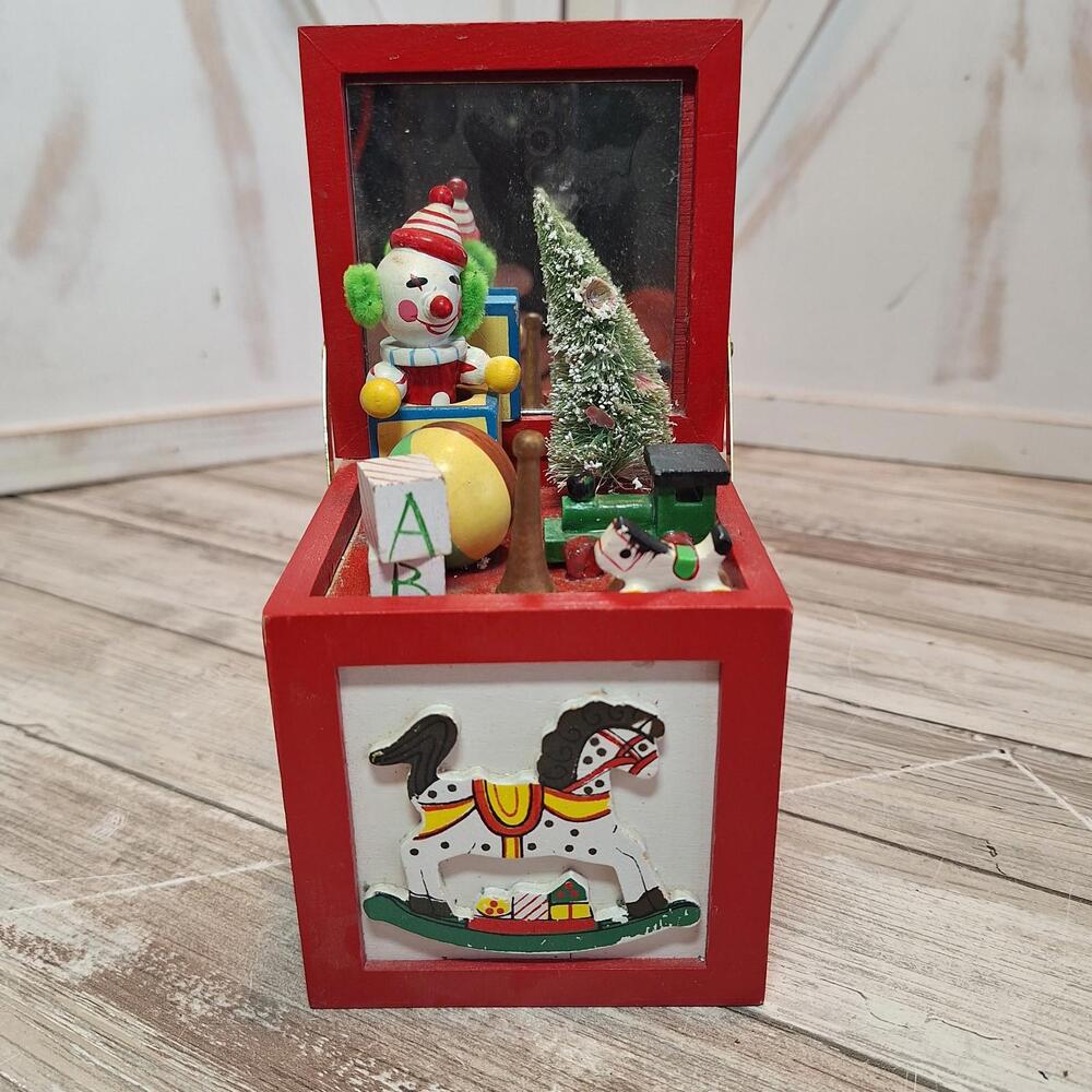 Vintage ENESCO My Favorite Things 1984 JACK-IN-THE-BOX MUSIC BOX Toys Christmas